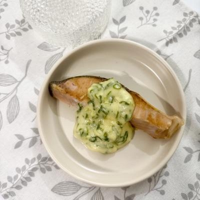 焼き鮭のネギチーズあん