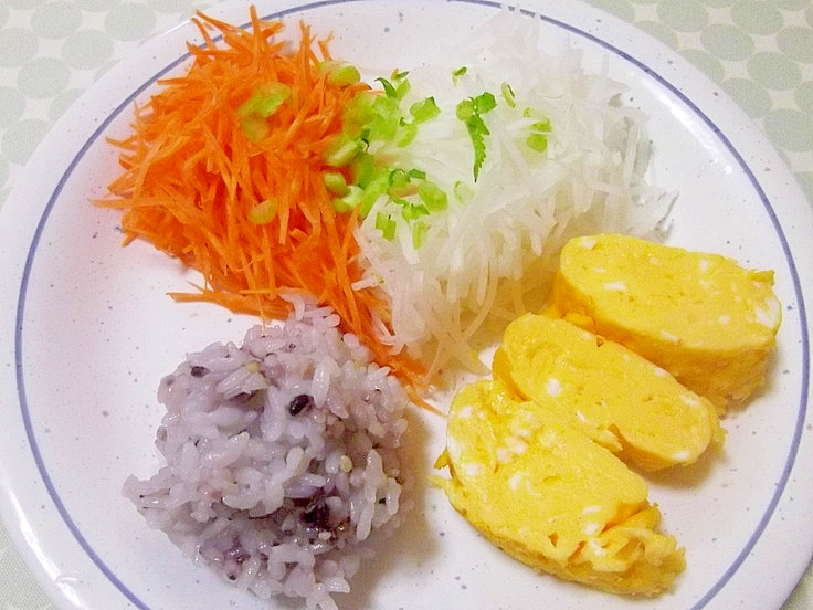 豆腐の卵焼きとハートサラダのダイエットワンプレート