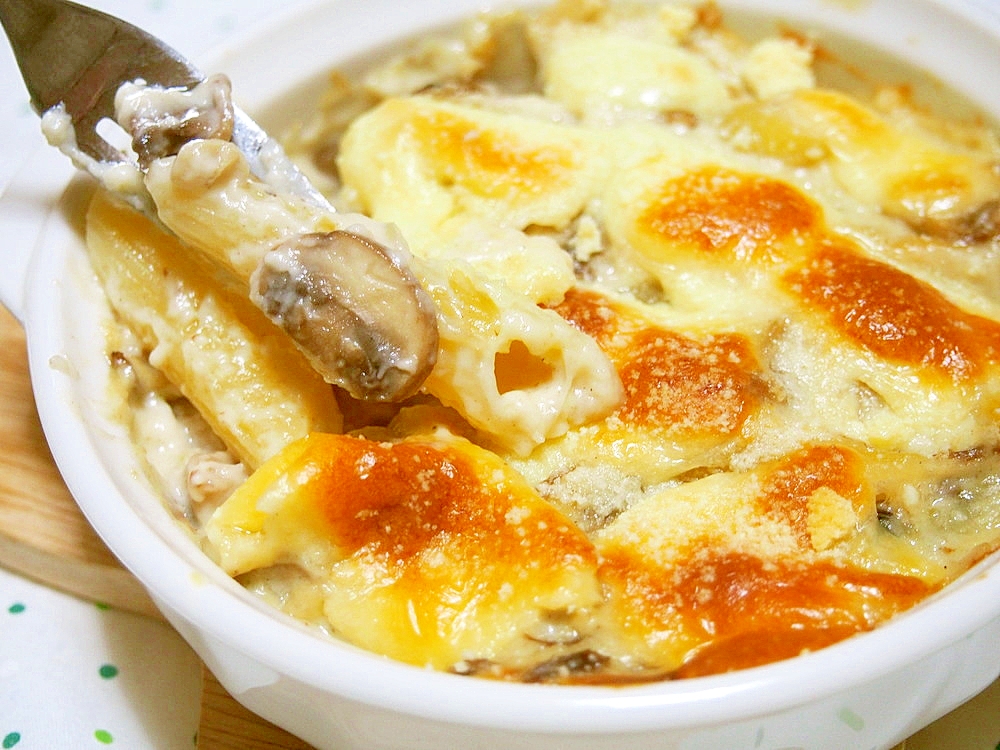マッシュルームたっぷり ペンネグラタン レシピ 作り方 By 京たまご86 楽天レシピ