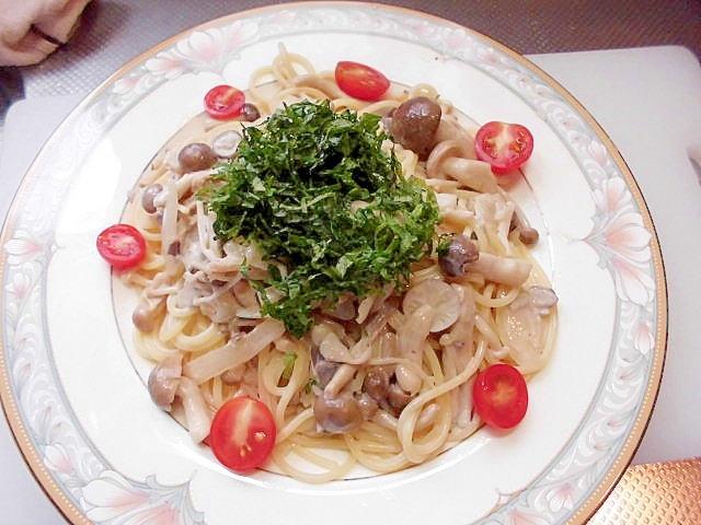 きのこスパゲティ 生クリーム和え