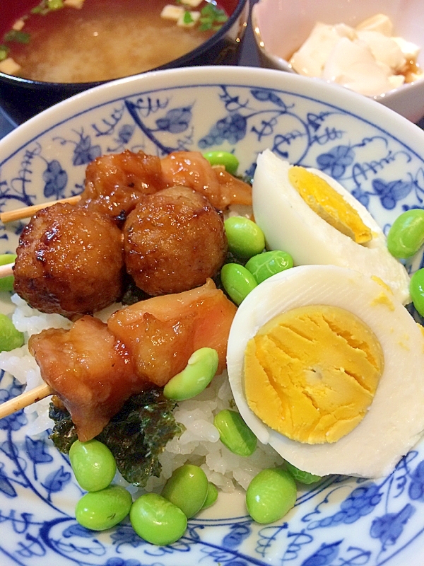 焼き鳥どん定食