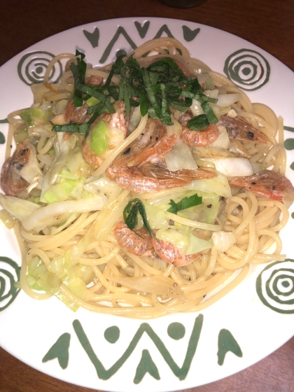 もやしとキャベツと干しエビも和え物