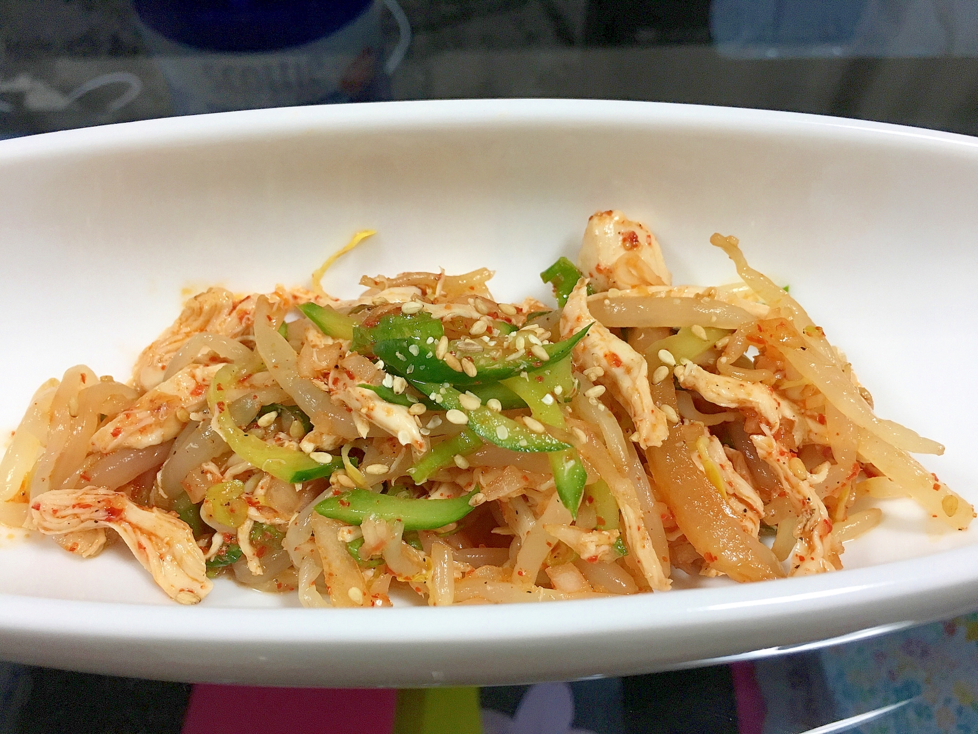 ササミとキムチの韓国風サラダ