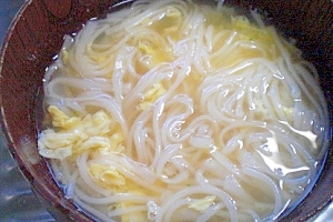今日のお汁! 「そうめんバチの卵とじ」 ♪♪