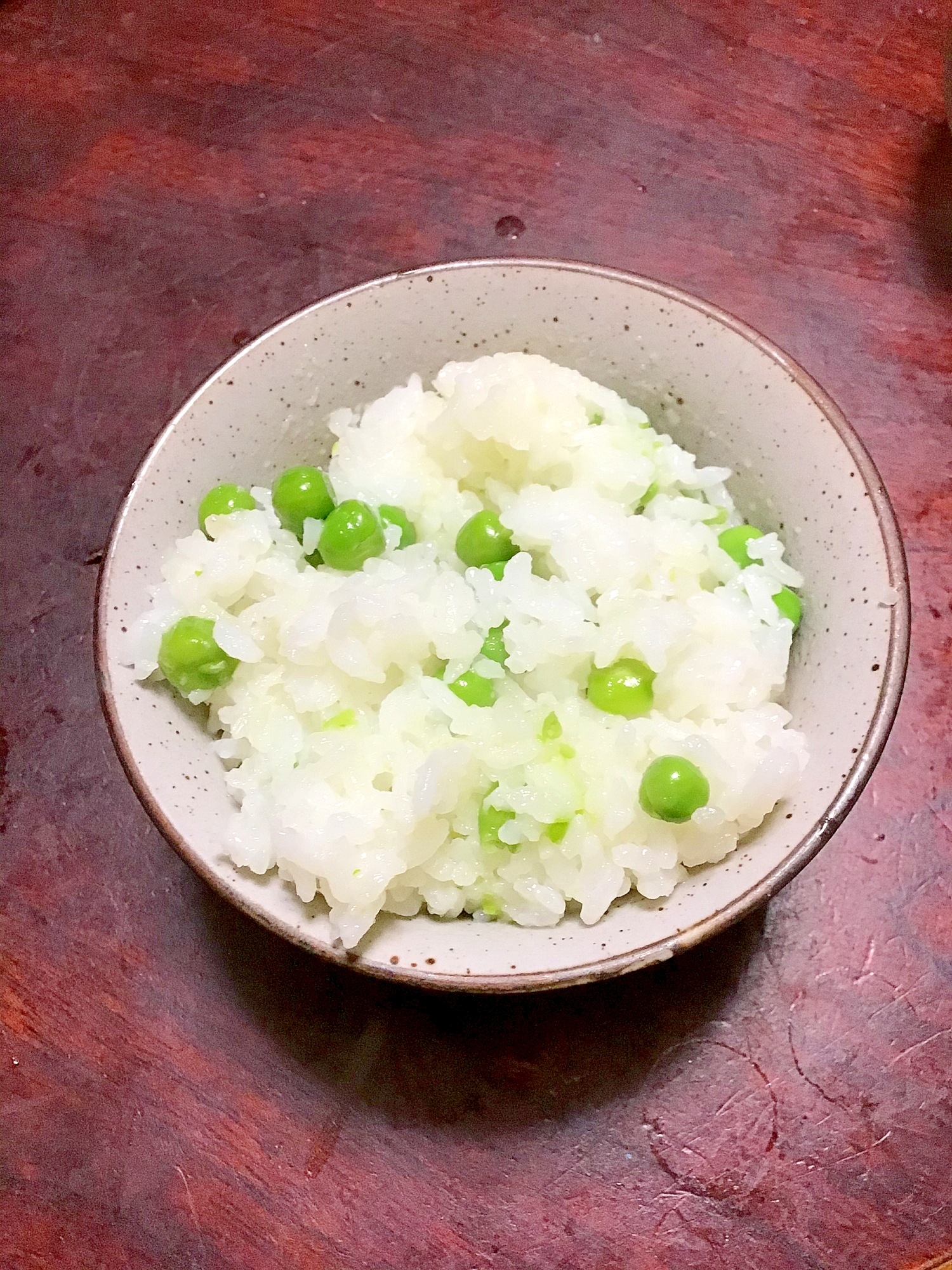 グリンピースの豆ごはん。