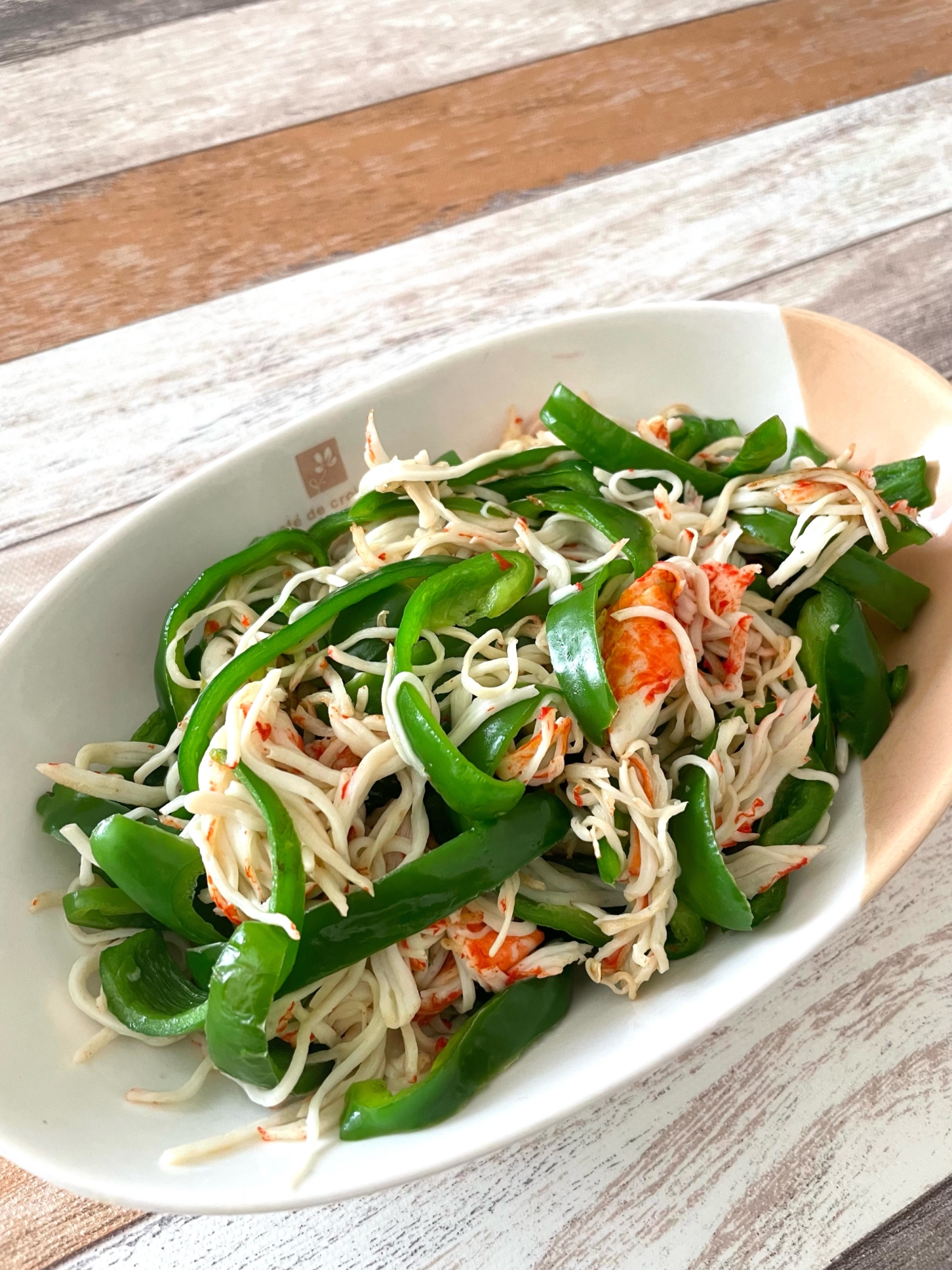 ピーマンとカニカマの無限炒め