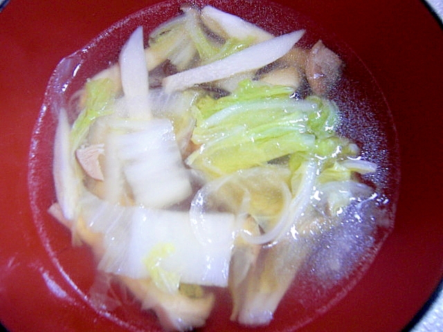 白菜とキノコの簡単スープ