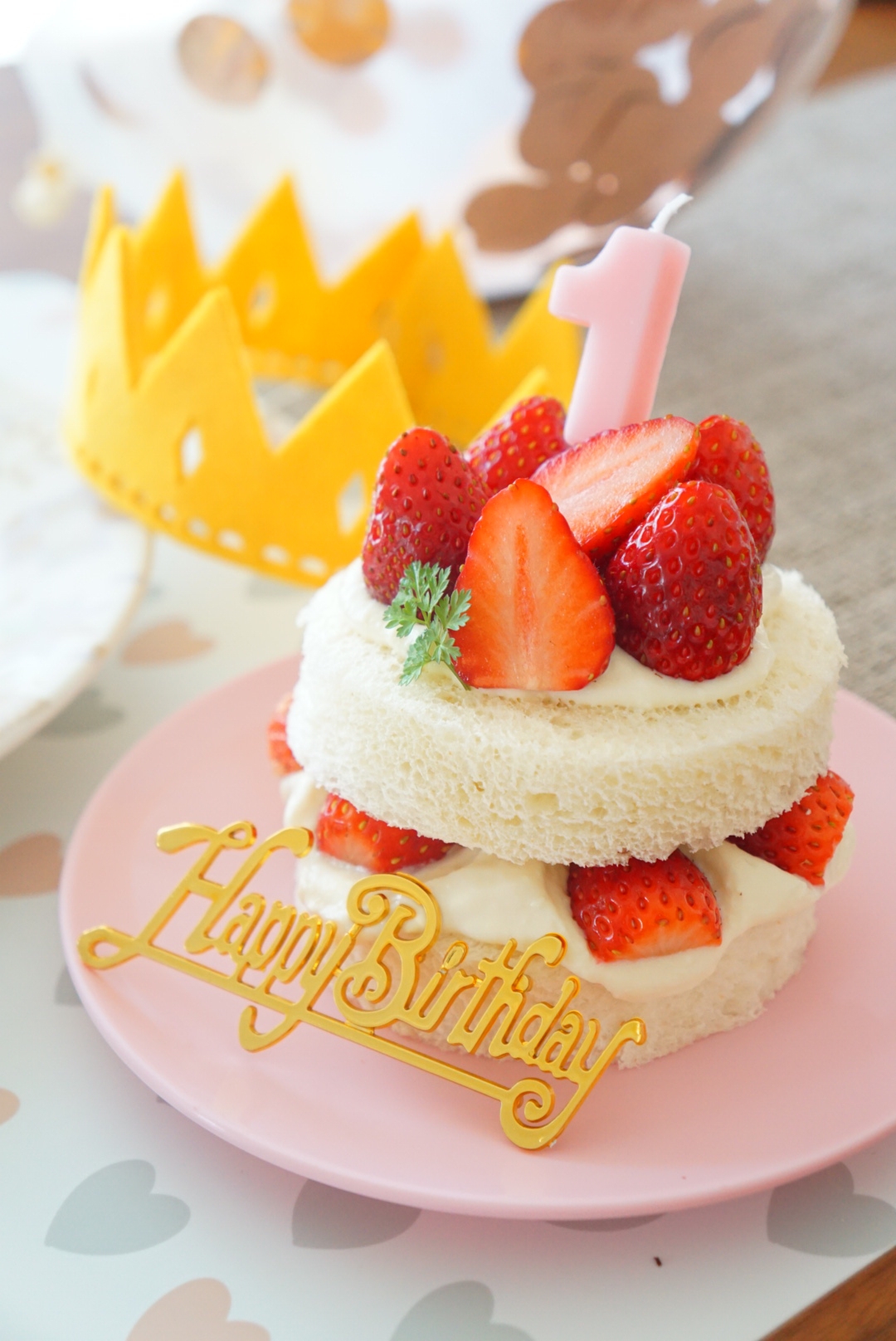 祝☆1歳！いちごのお誕生日ケーキ
