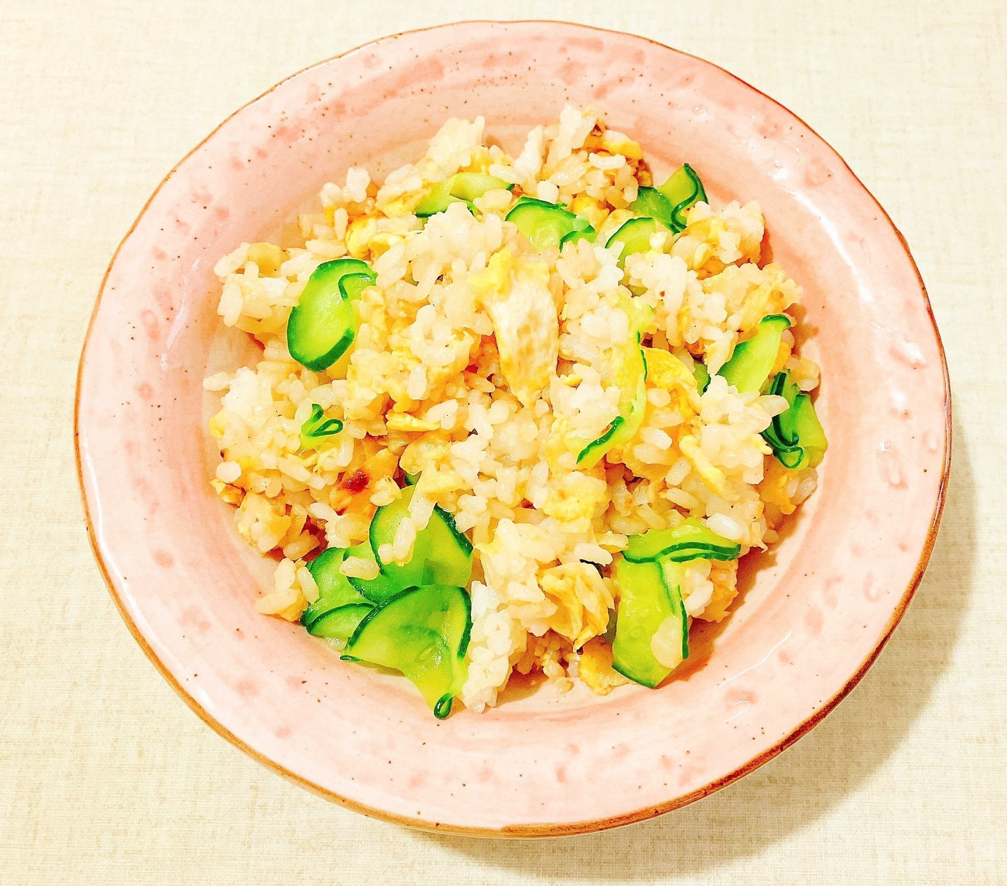 胡瓜の塩揉み入りチャーハン