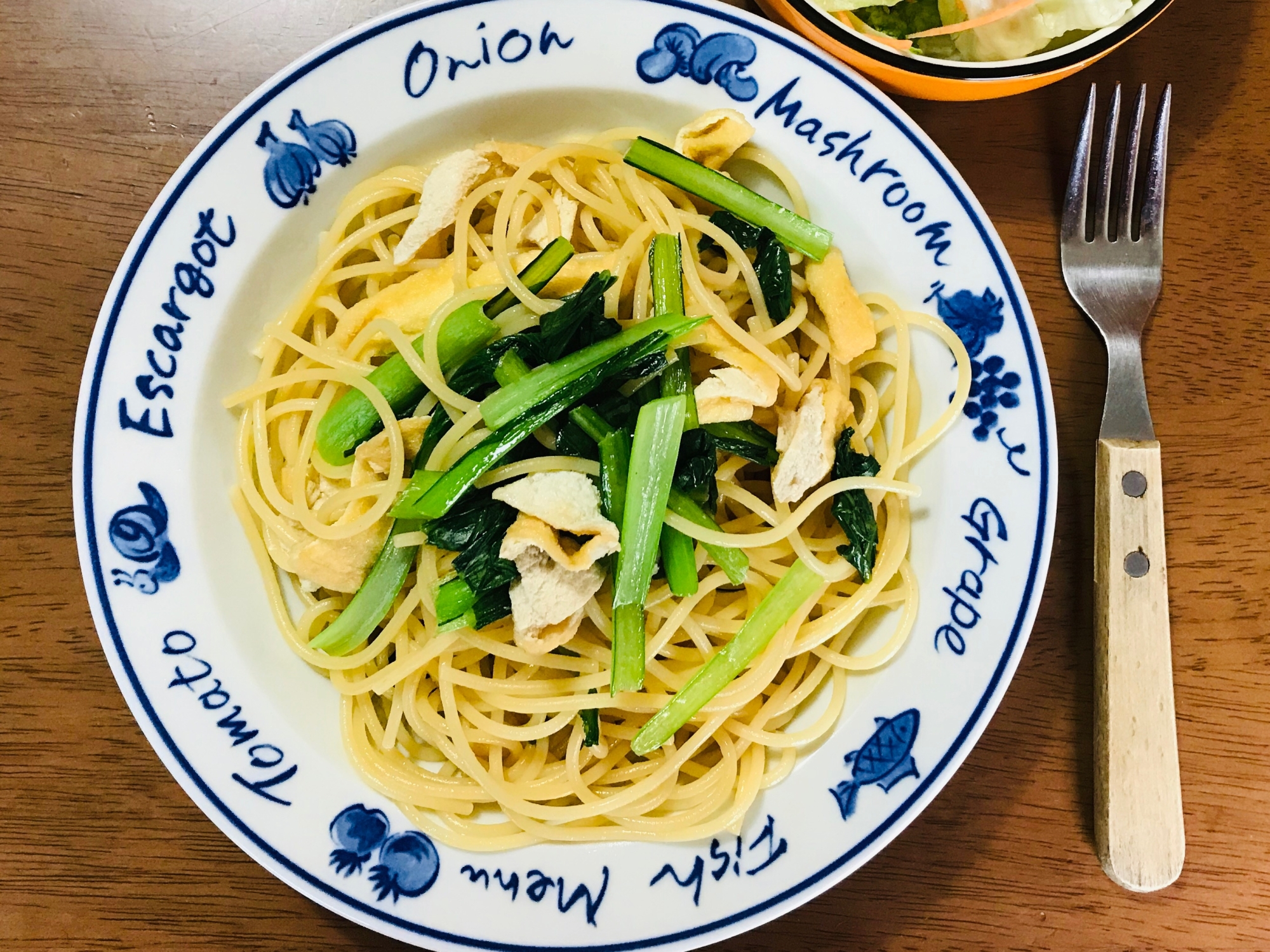 簡単！あげと小松菜の和風パスタ