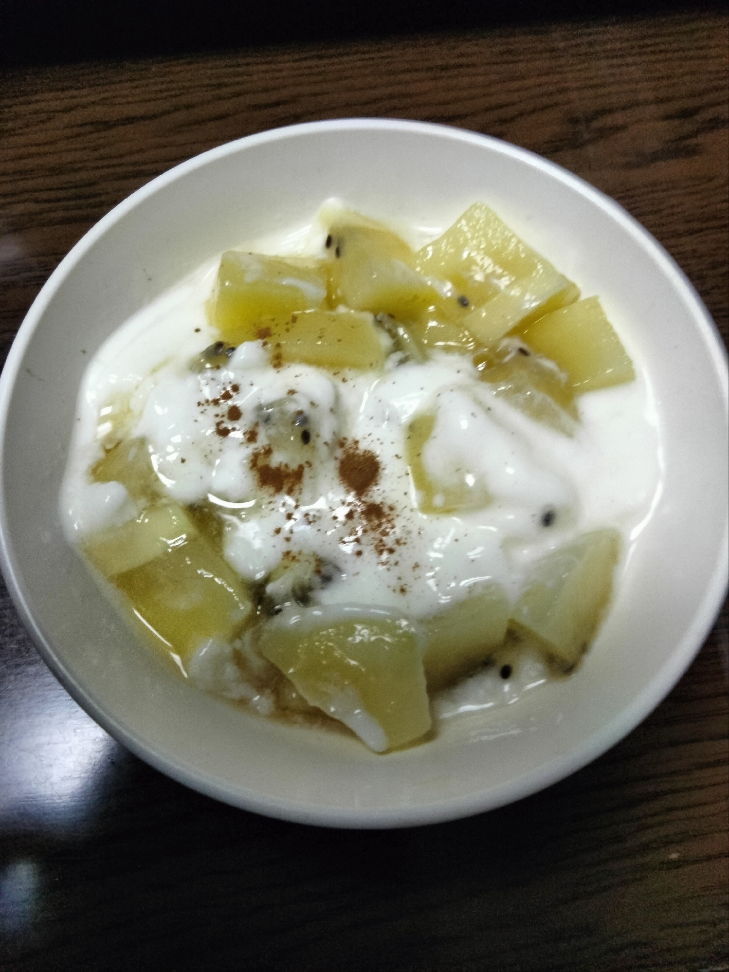 今日のヨーグルト♡はちみつ&キウイ♡良質の睡眠