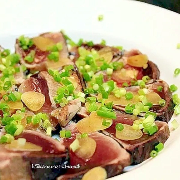 鰹のたたき にんにく醤油漬け レシピ 作り方 By きばな 楽天レシピ 鰹のたたき にんにく醤油漬け レシピ 作り方 By きばな 楽天レシピ