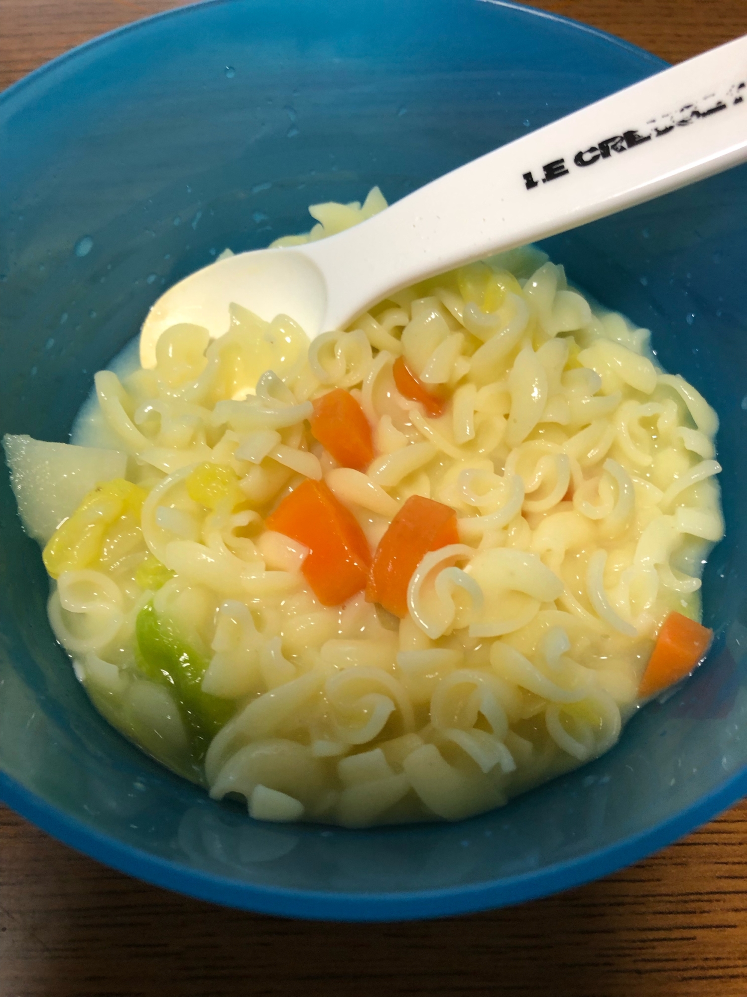 【離乳食完了期】野菜のコーンスープマカロニ