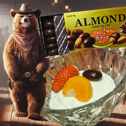 ヨーグルトに♪いちごとみかんを
