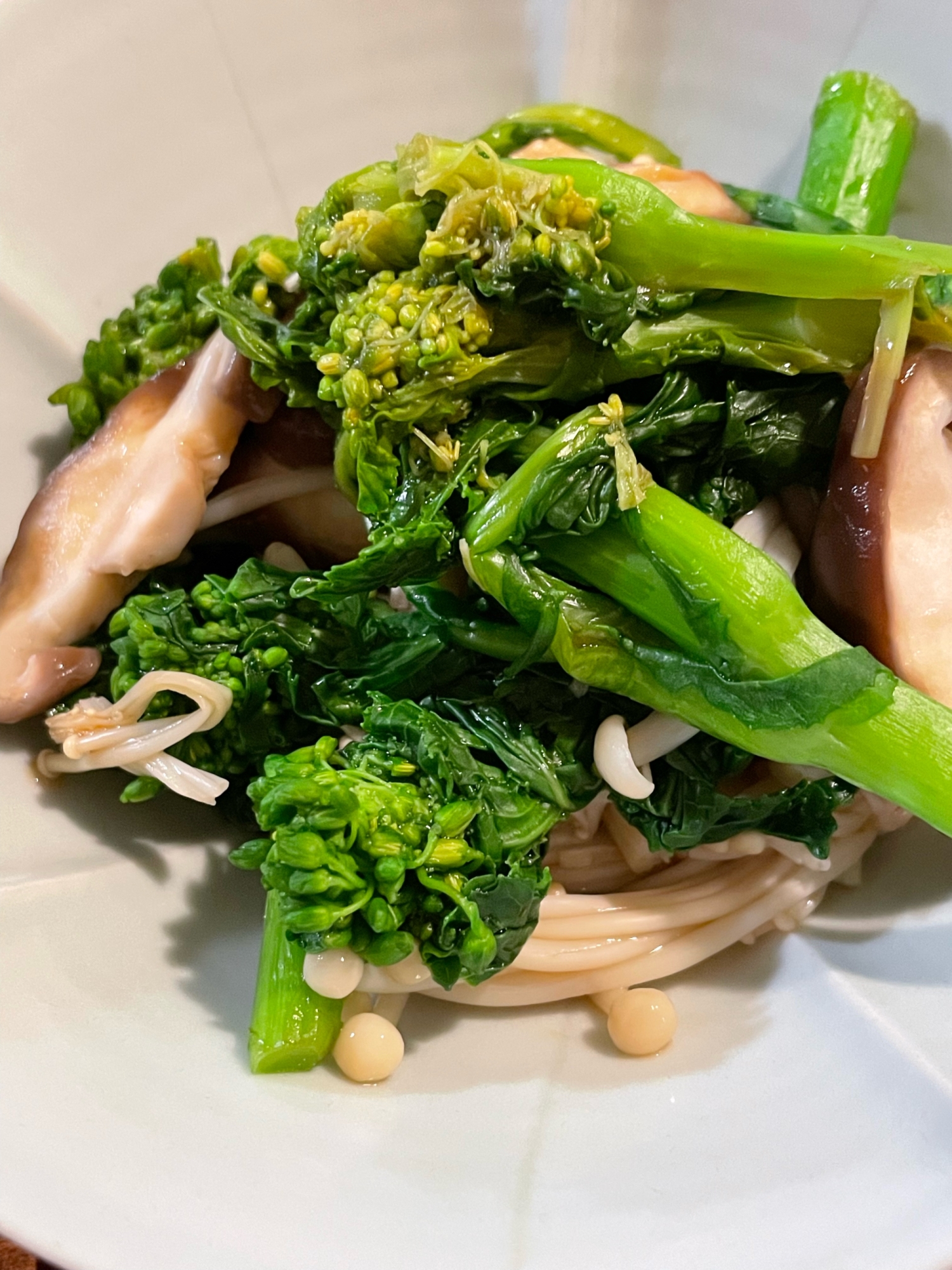 菜の花ときのこの柚子胡椒ポン酢和え