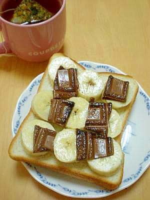 岩塩が決め手！チョコバナナトースト レシピ・作り方 by はちわれ