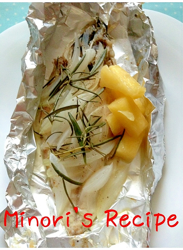 鯵のホイル焼き　ローズマリー風味♪