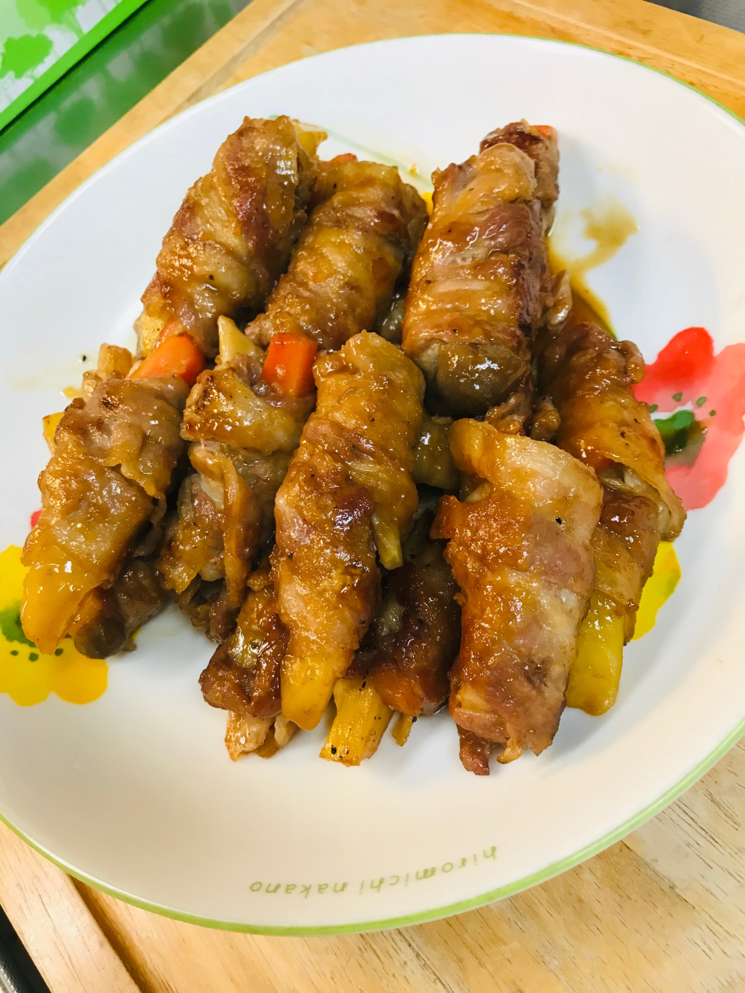 豚肉の野菜巻き!