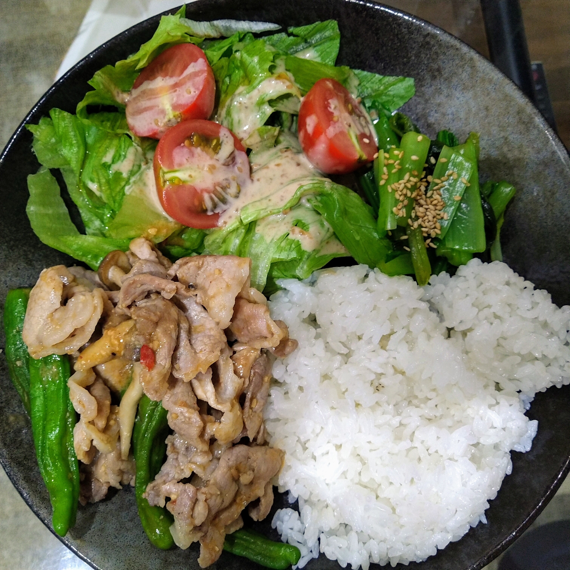 ししとうと豚肉の味噌炒め