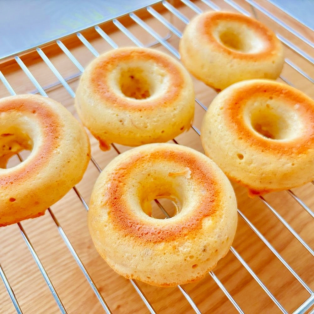 【砂糖不使用】はちみつバナナ米粉焼きドーナツ