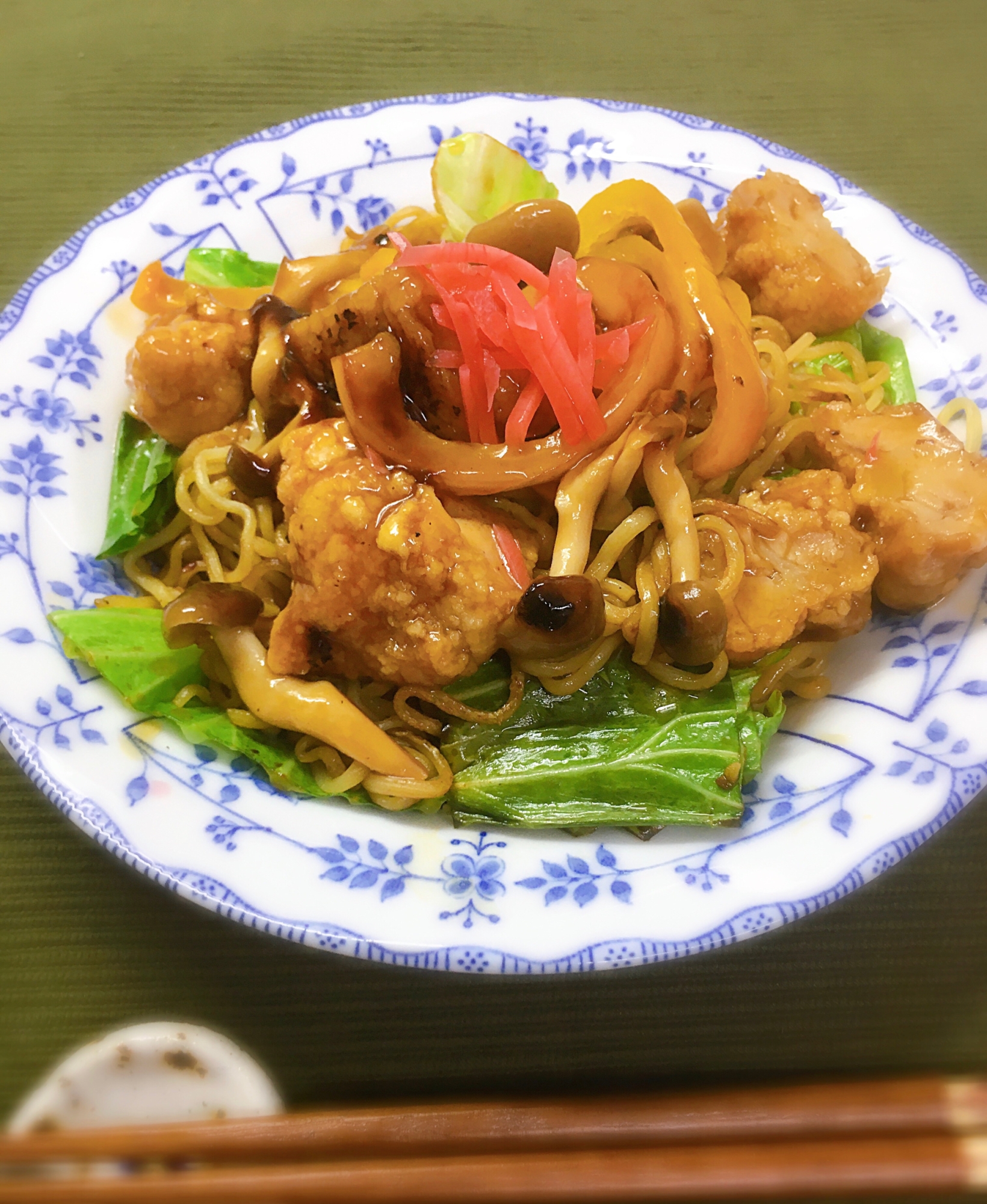 ボリューム満点♡唐揚げたっぷり餡かけ焼きそば♪