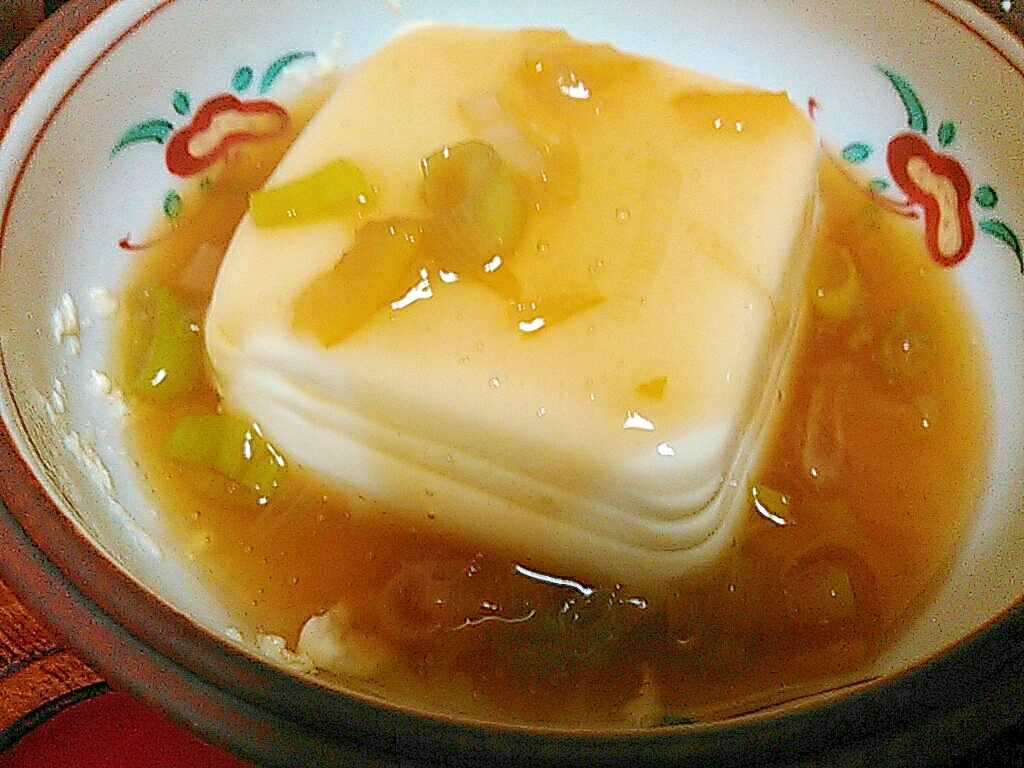 絹豆腐のネギあんかけ