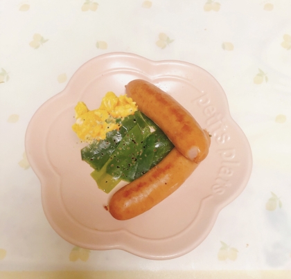 麹生活しましょ☘ウインナーとピーマンの卵炒めꕤ୭*