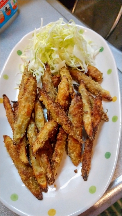 サクサク♪香ばしい♪ごぼうのカレー醤油唐揚げ