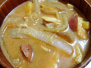 安納芋と玉ねぎのお味噌汁