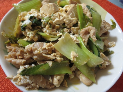 豆腐と青梗菜のチャンプル
