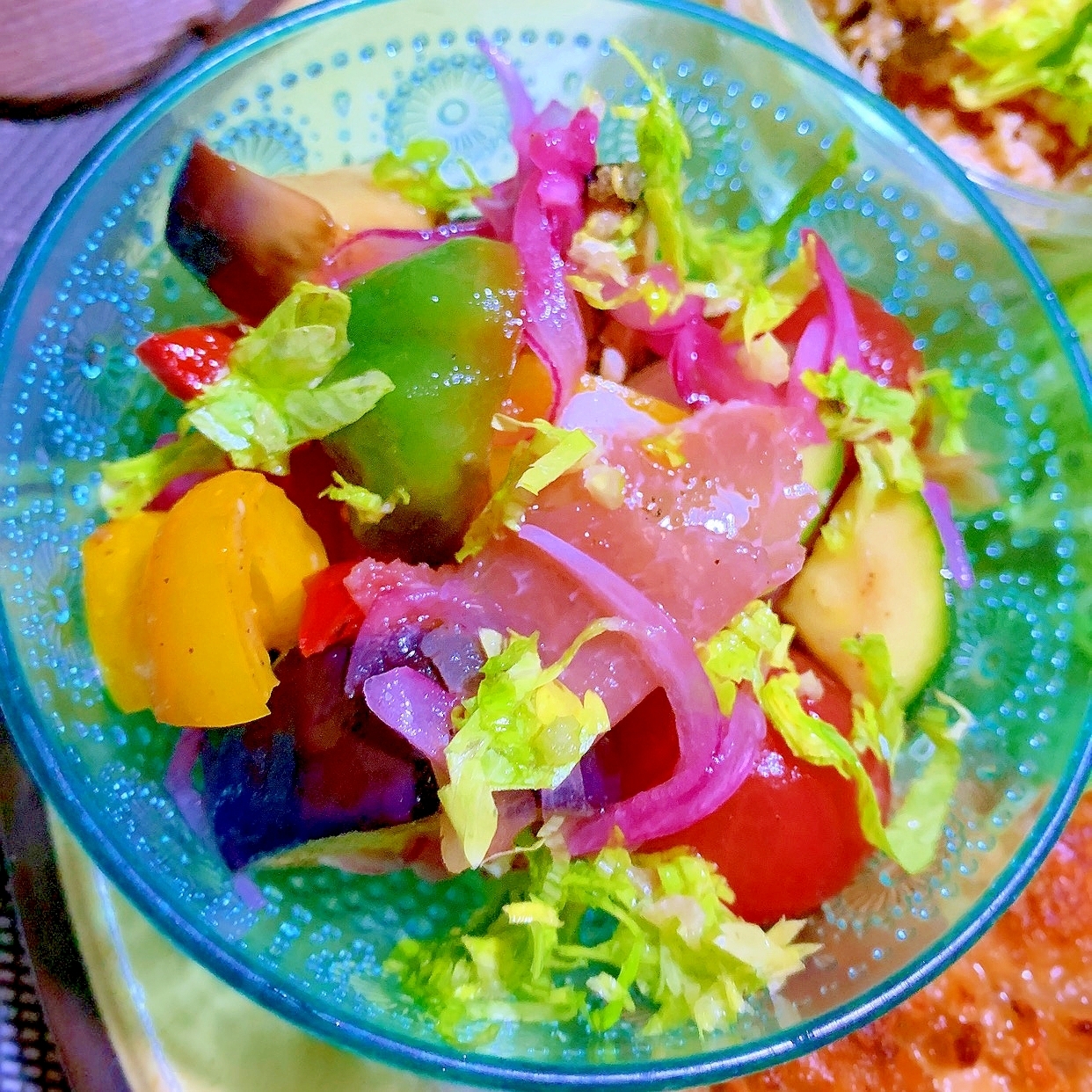 生ハムと彩り野菜のさっぱりおつまみカポナータ