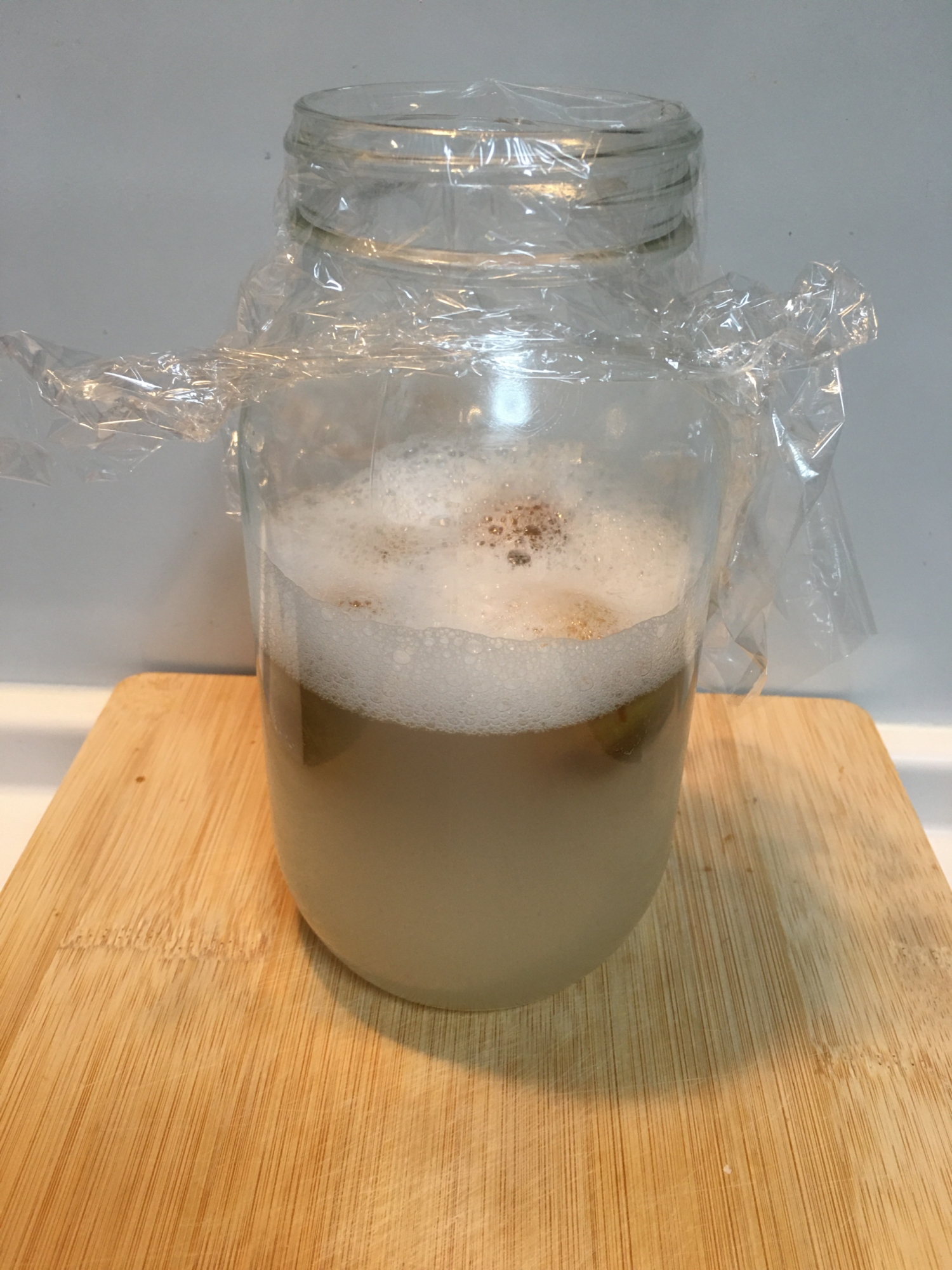 梅シロップの実から、自家製酵母①