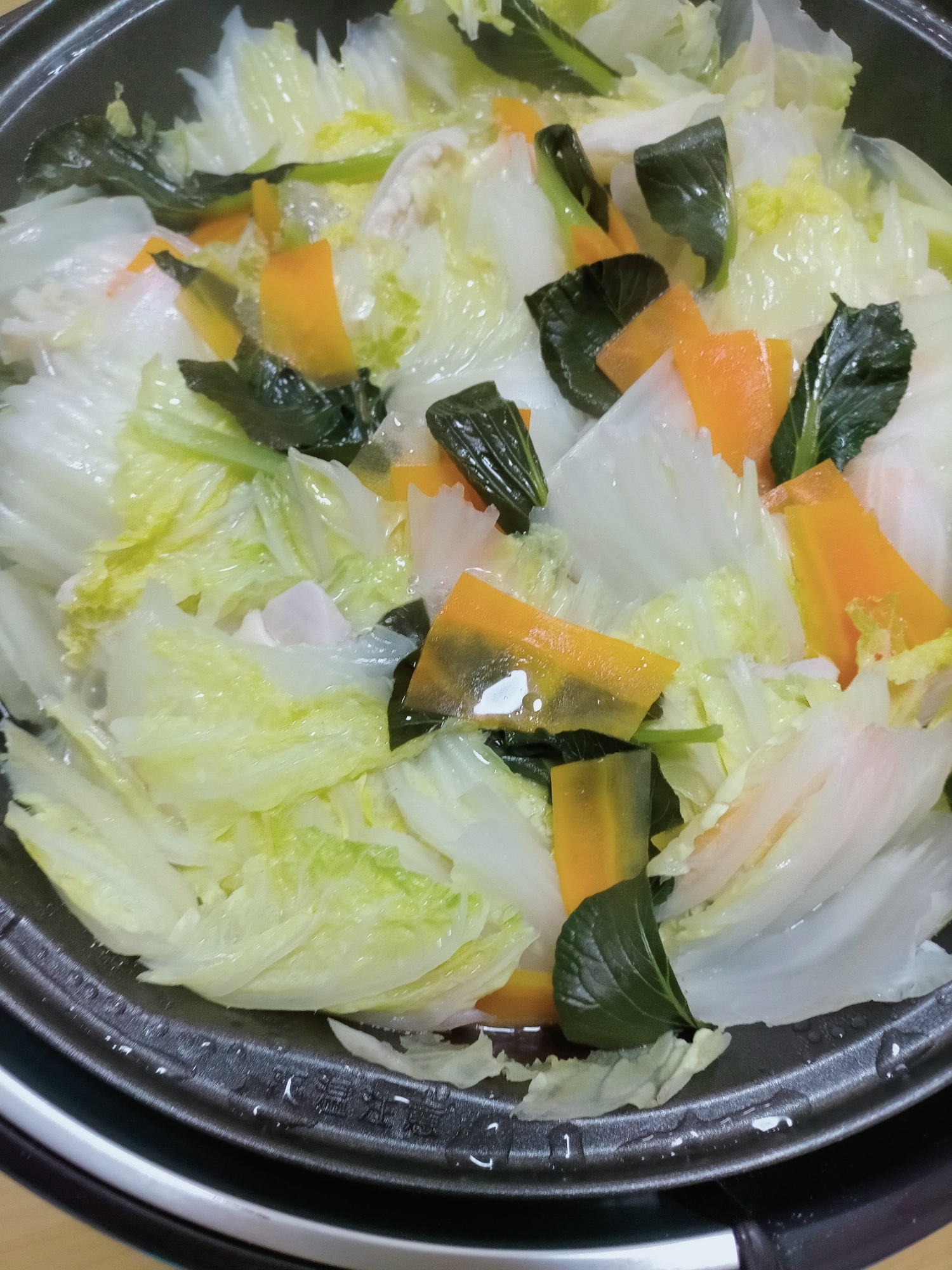 ホットプレートで白菜と鶏肉の重ね蒸し