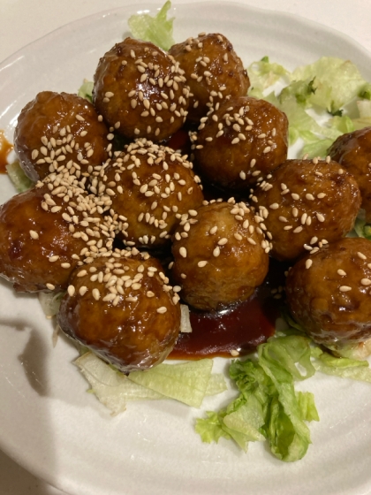 冷凍鶏団子で♡照り焼きつくねボール