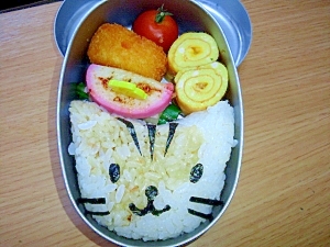 園児のお弁当 我が家の三毛猫べんとう レシピ 作り方 By Annica 楽天レシピ