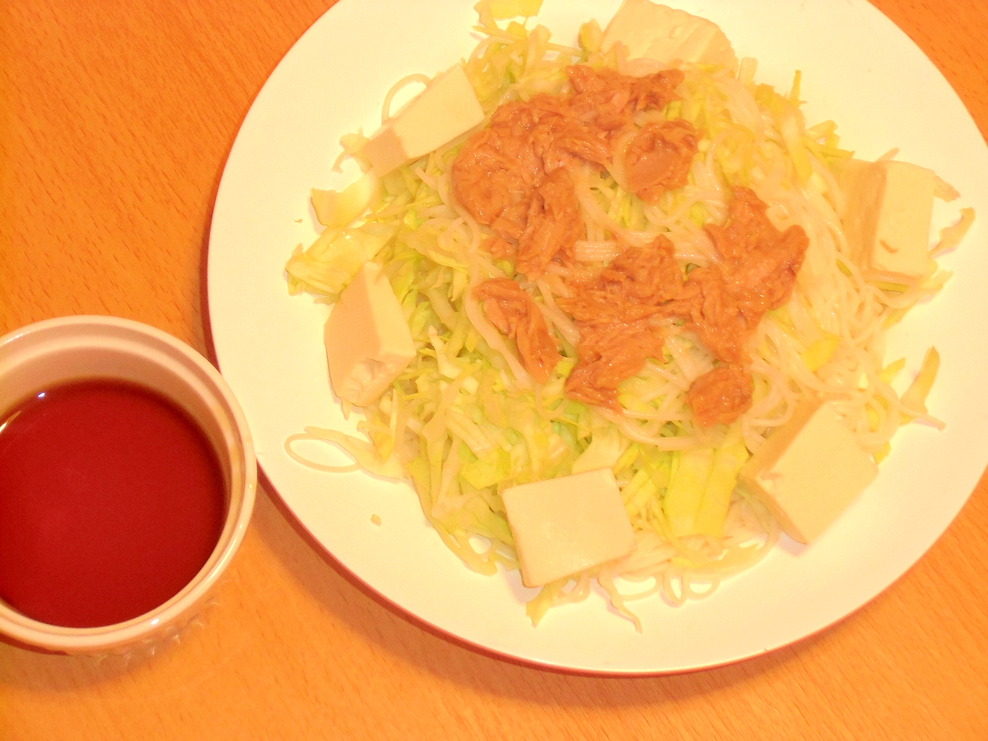 豆腐とツナのマヨサラダ素麺