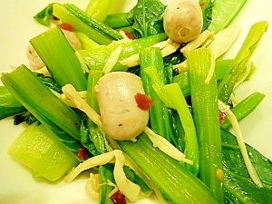 小松菜とバジルソーセージのピリ辛炒め‏