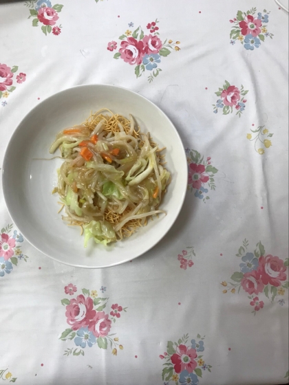 春キャベツで野菜たっぷりの皿うどん