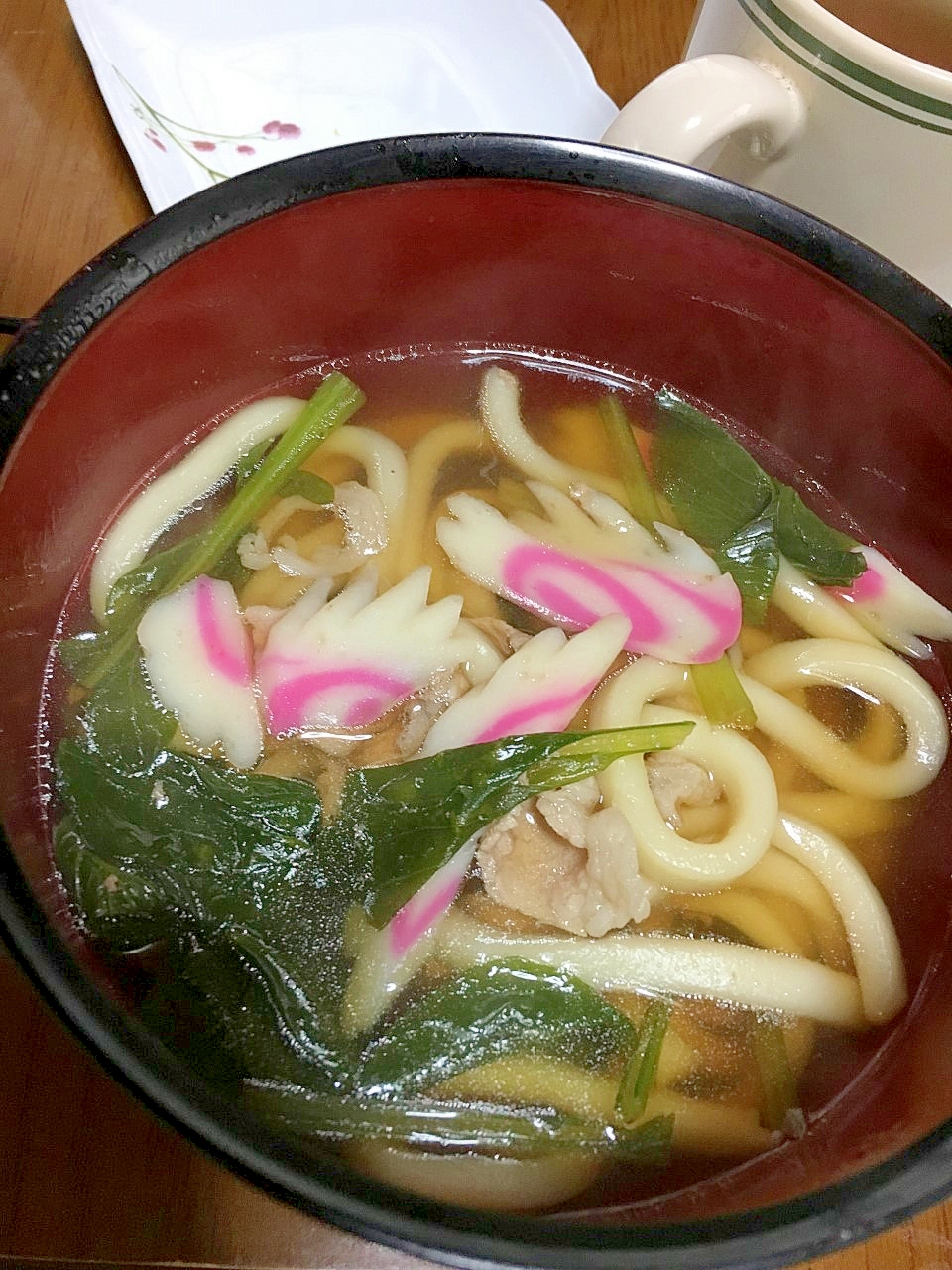 豚肉とほうれん草のうどん