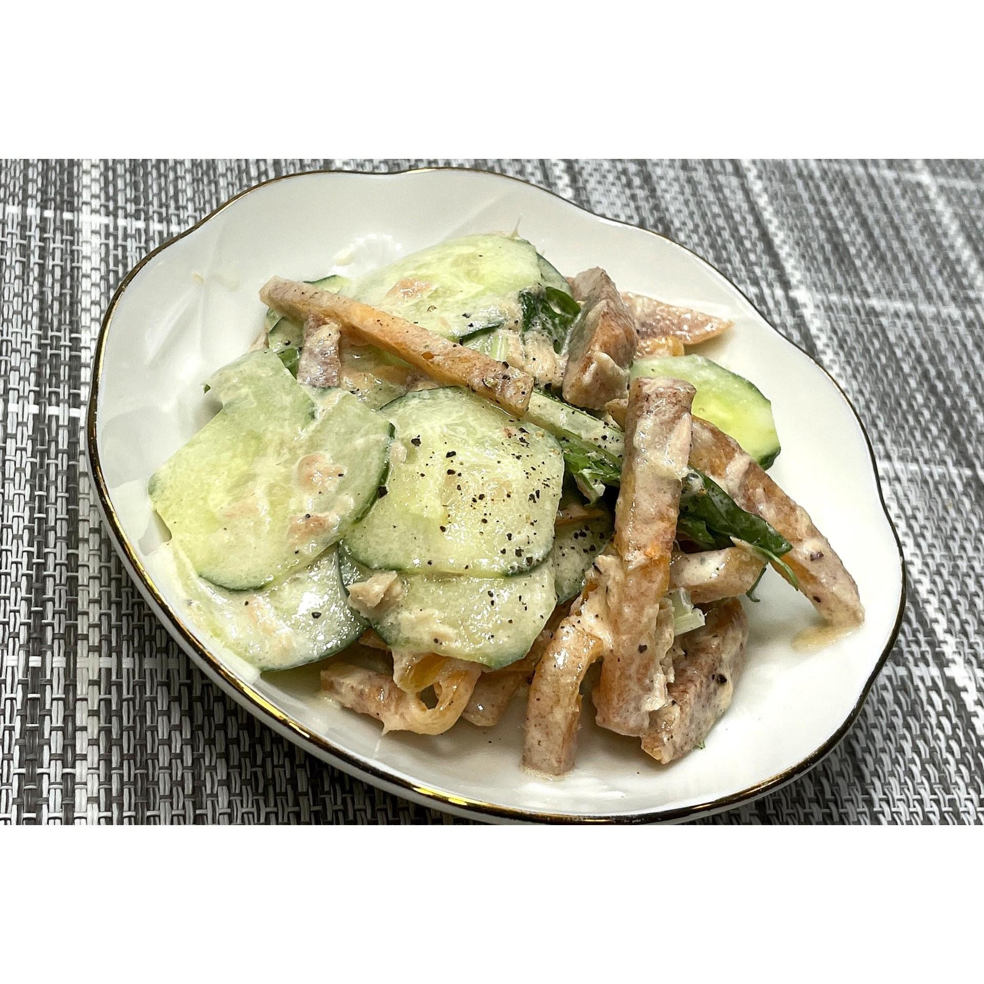 柿ときゅうりのツナサラダ★動画あり★