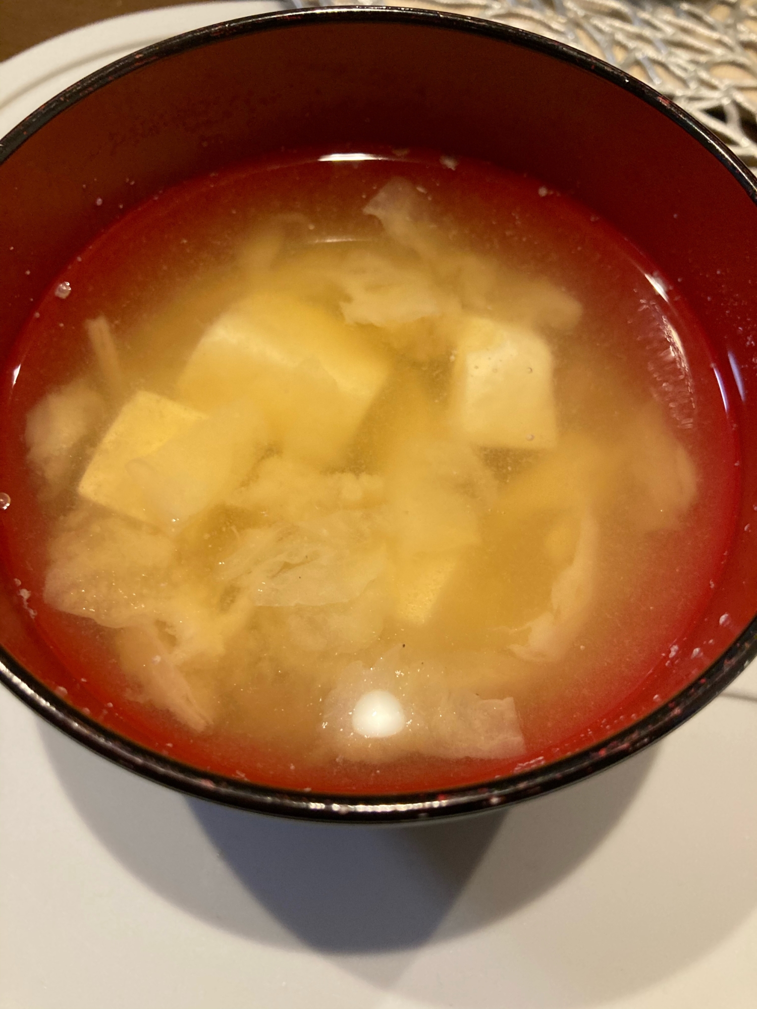 えのきと白菜と豆腐の味噌汁