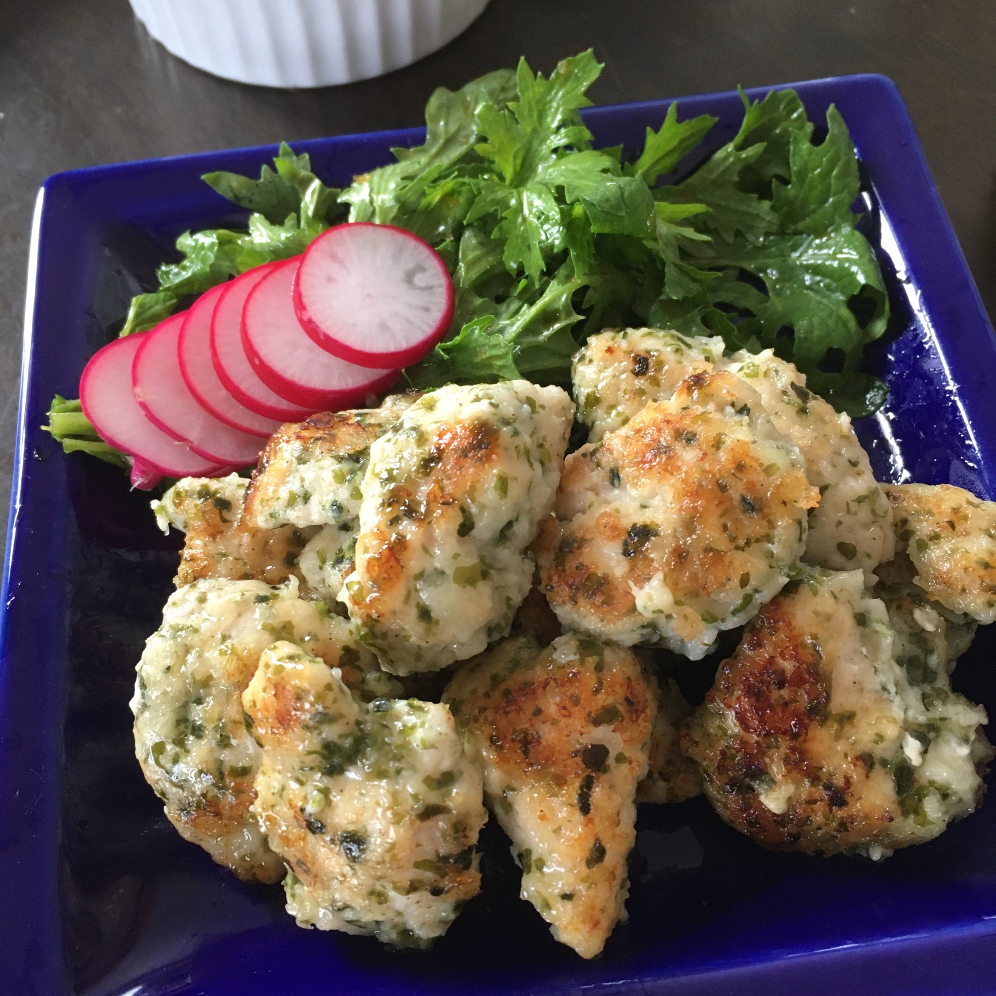 鶏むね肉の青海苔チーズパン粉焼き♪