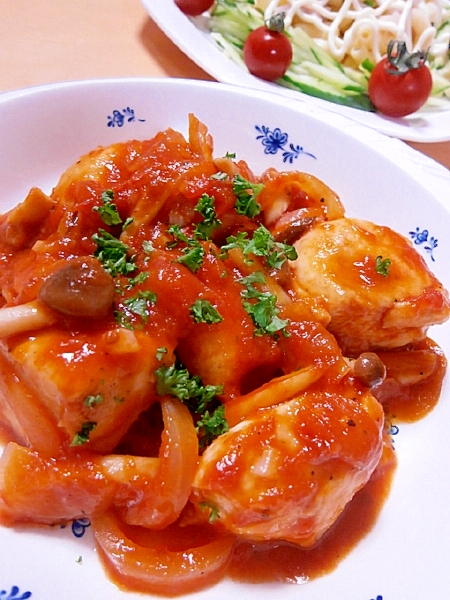 しっとり 鶏胸肉のトマト煮 レシピ 作り方 By はちわれ４１３ 楽天レシピ