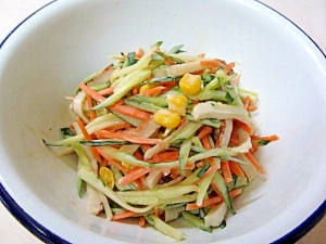 ちくわときゅうりのコーンサラダ レシピ 作り方 By ぶるぶるらぶ 楽天レシピ