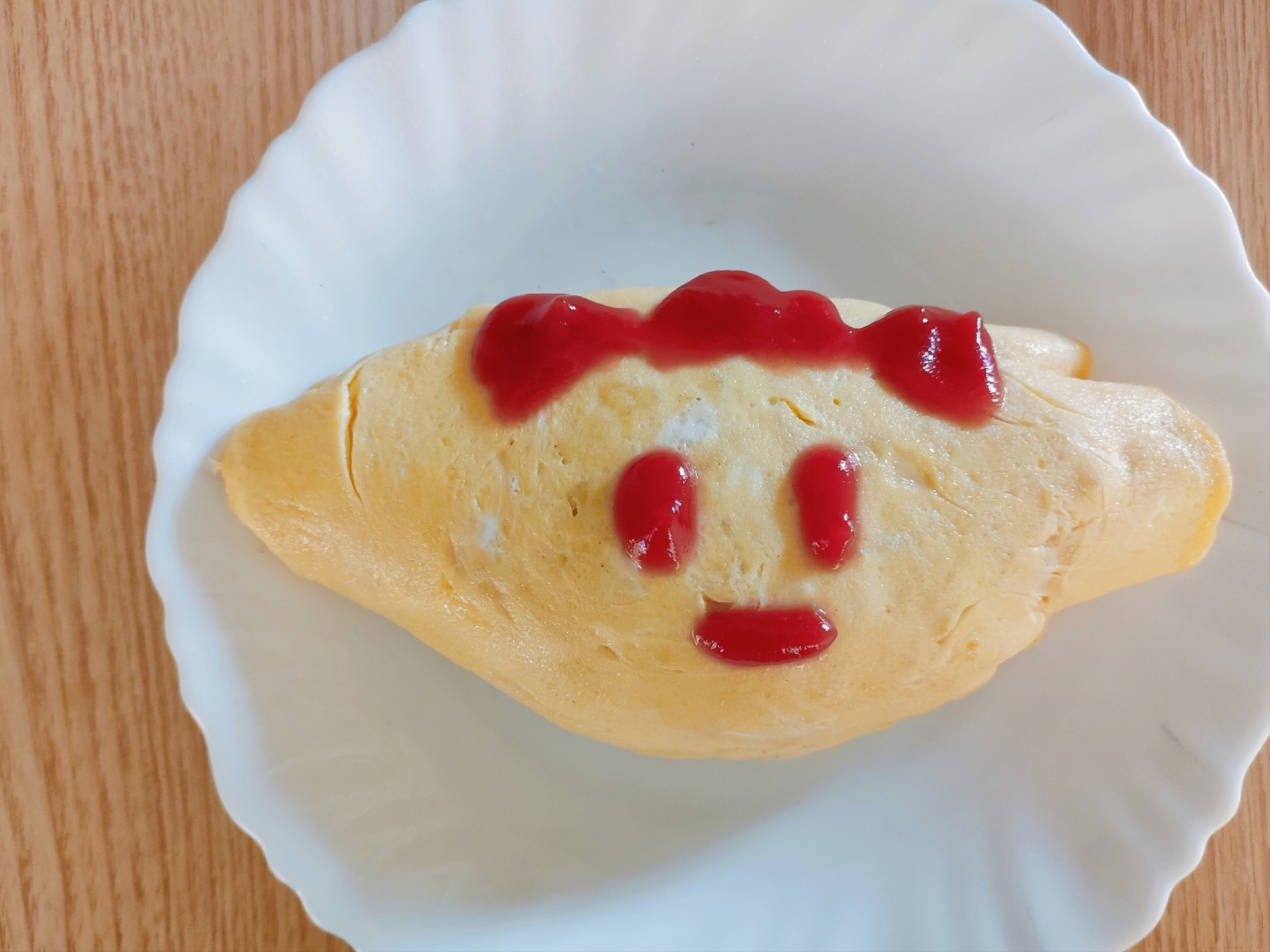 卵1個で☆バターライスのオムライス　サンサン