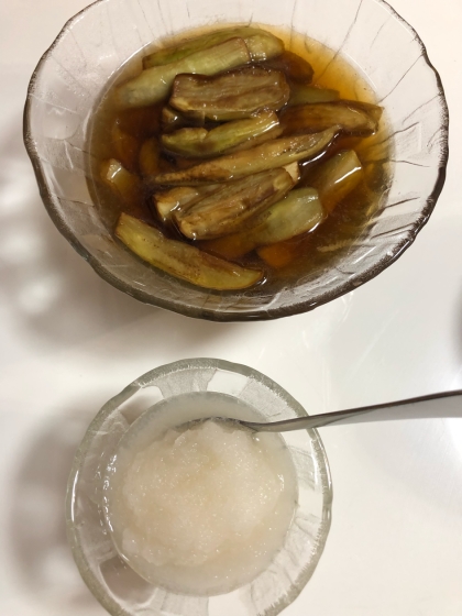 揚げ茄子と麺つゆ×ねぎのお浸し