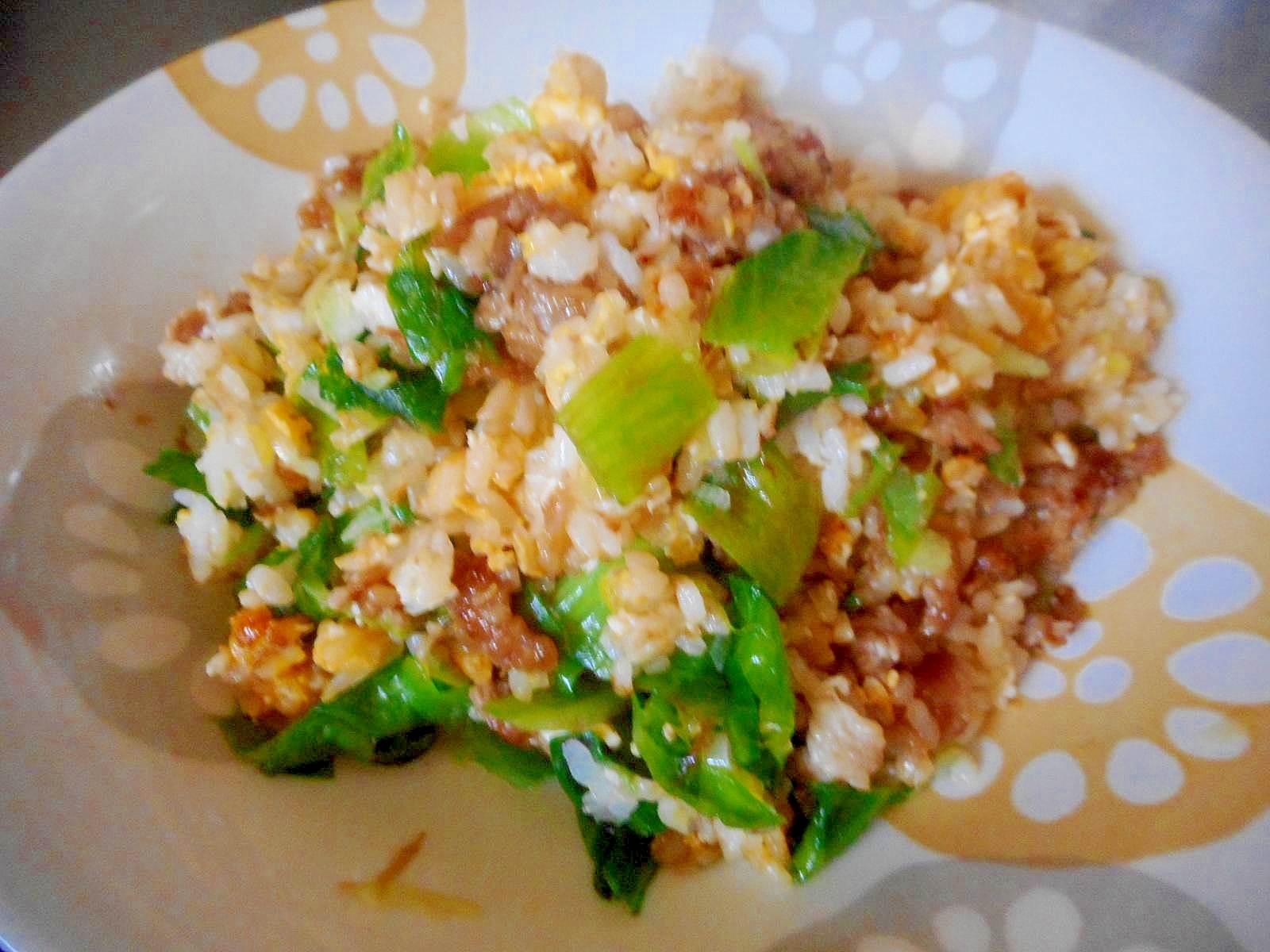 豚肉とレタスのおかかチャーハン