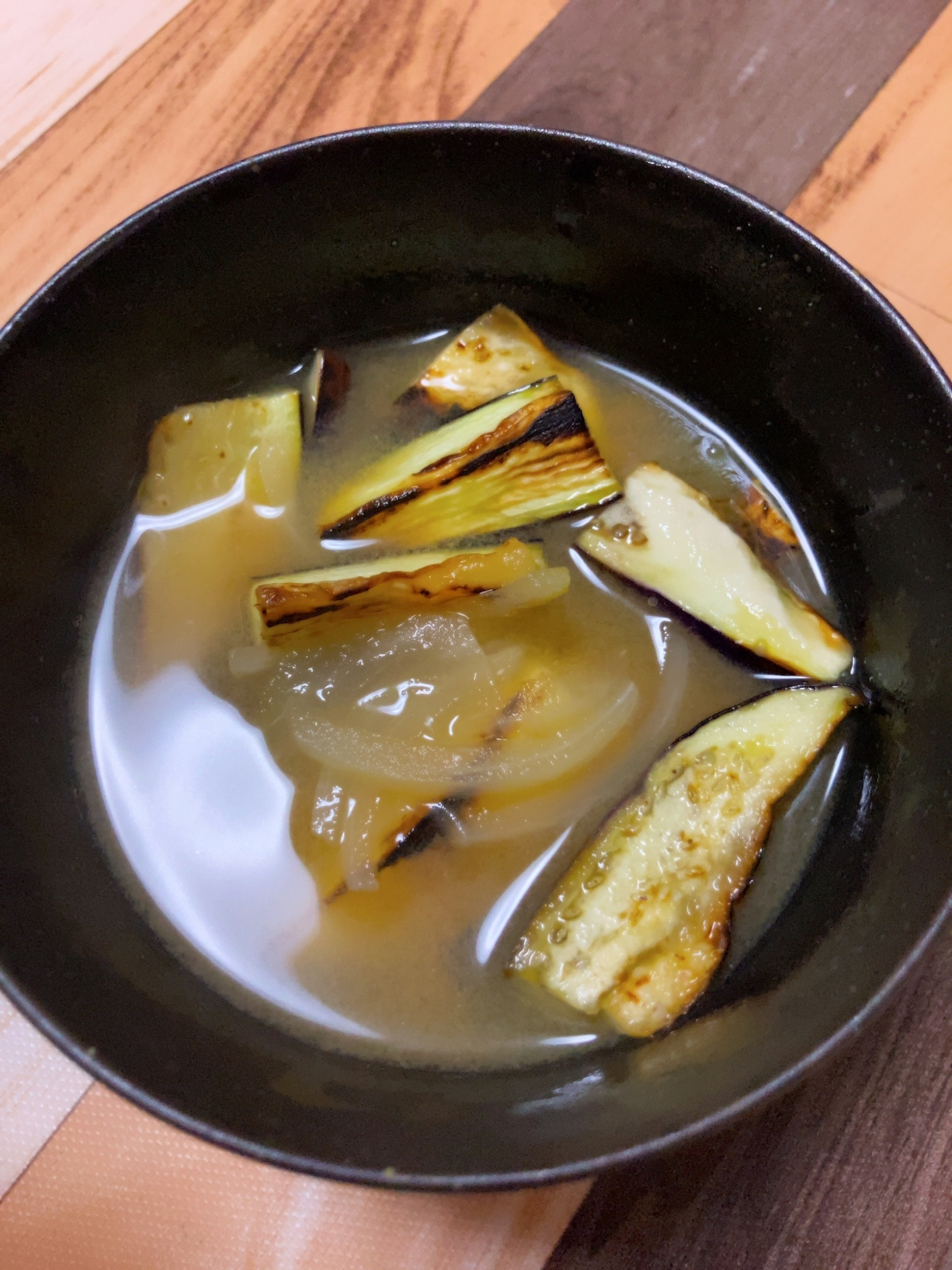 ほっこり！焼き茄子の味噌汁