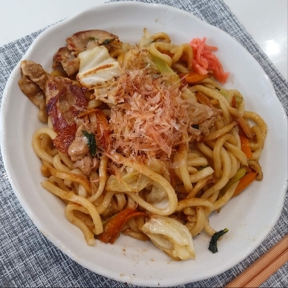 豚肉とにんじんの焼きうどん