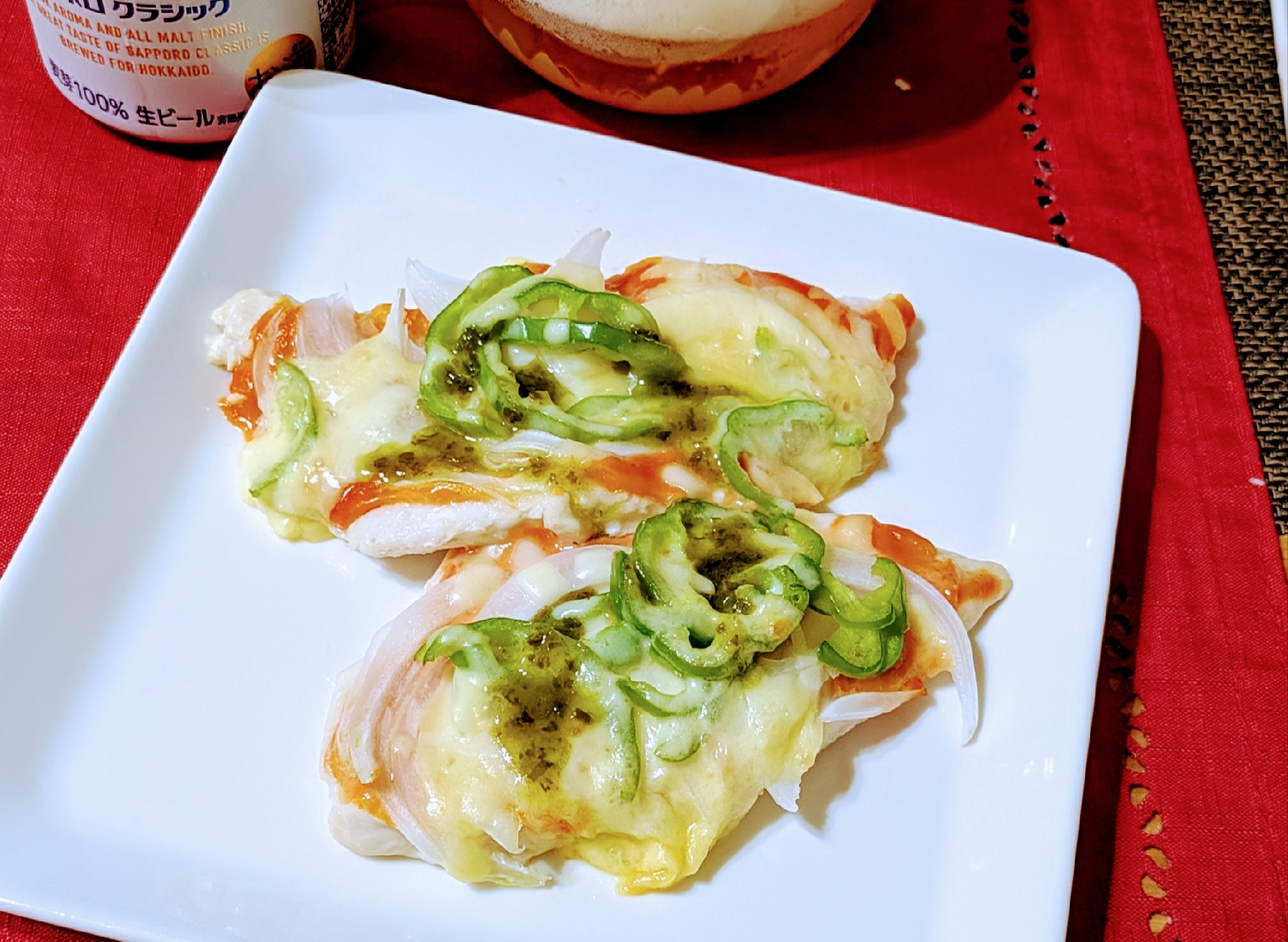 【主菜】ヘルシーささみピザ